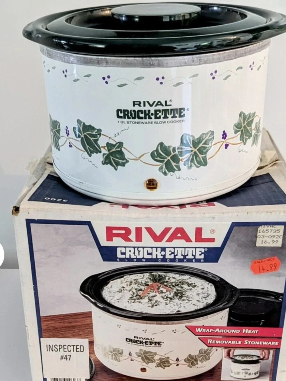 NOS Rival CROCK-ETTE 1 Qt Slow Cooker Ivy Model 3200 GR / 3205 - NEW IN BOX -